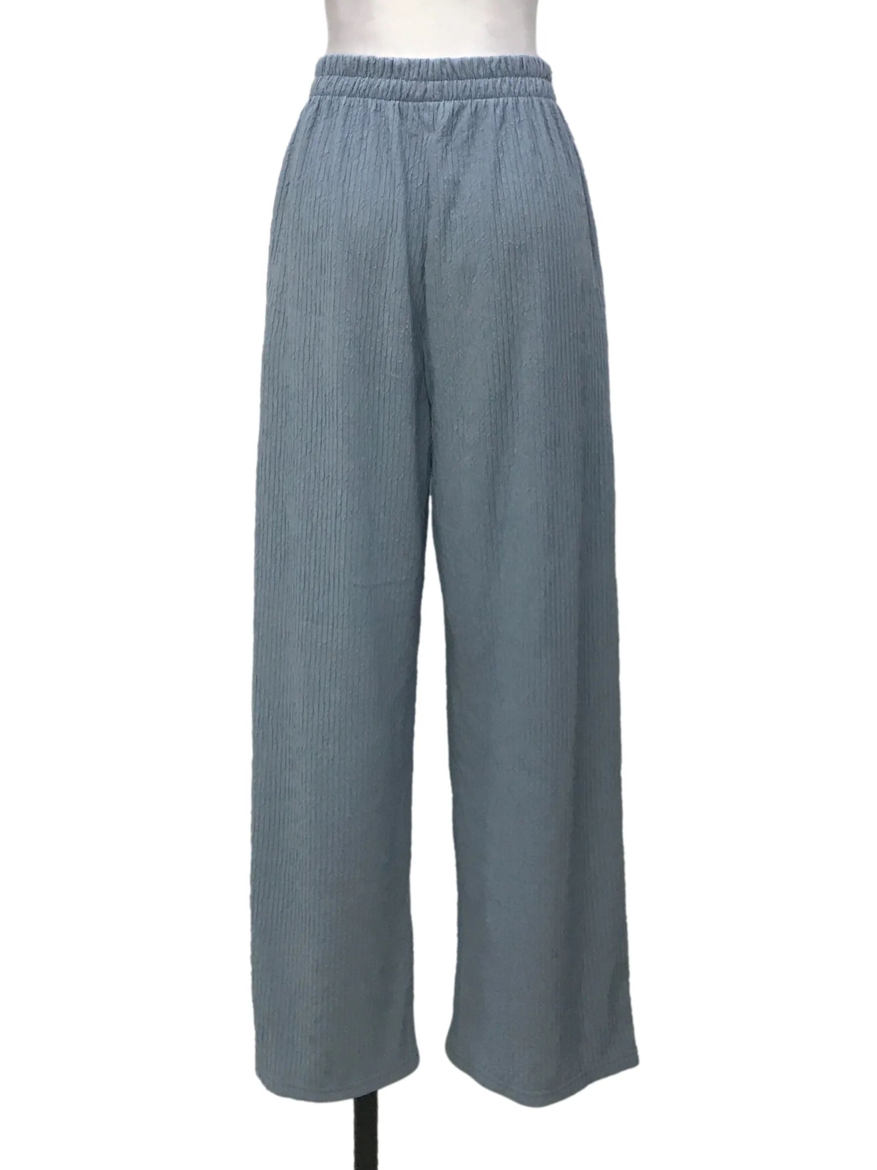 Blue Textured Pants