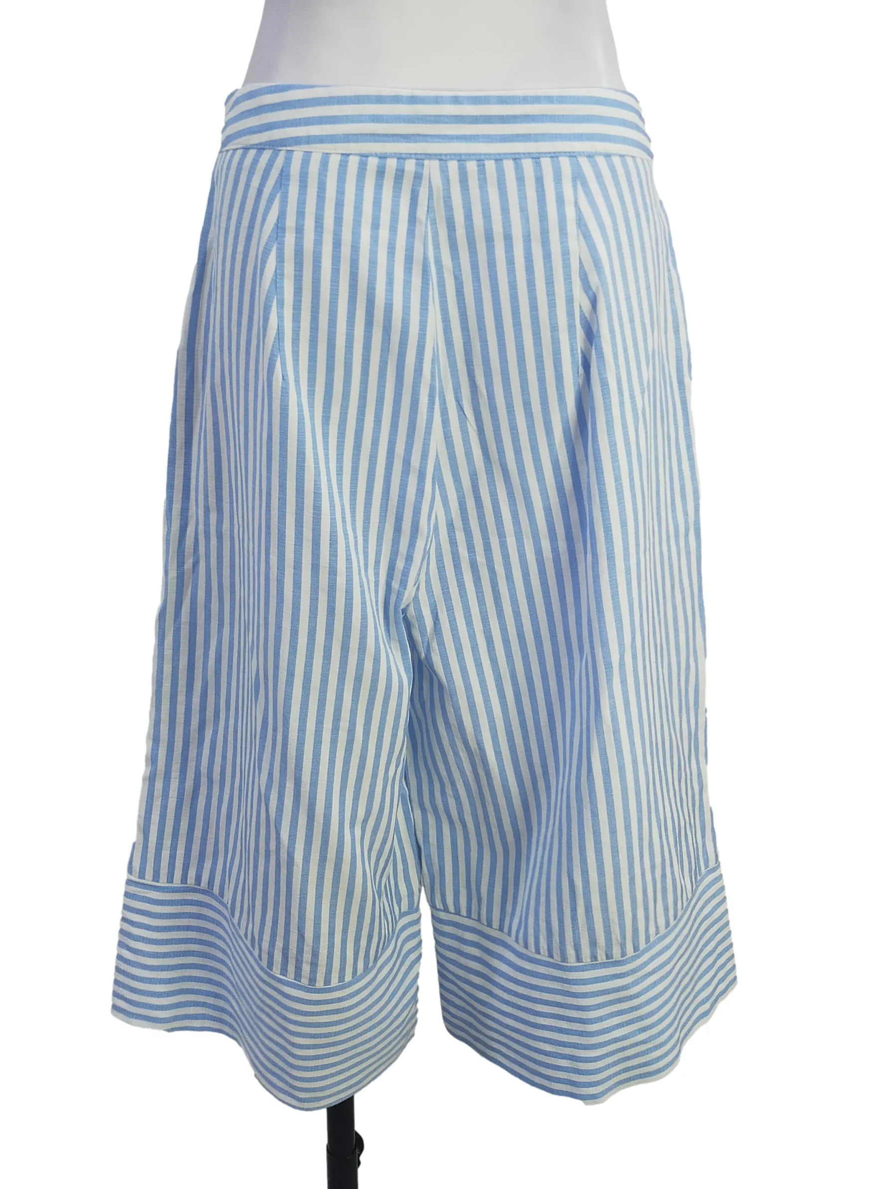 Blue White Stripe Pattern Formal Pants