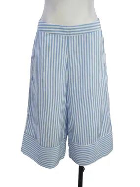 Blue White Stripe Pattern Formal Pants