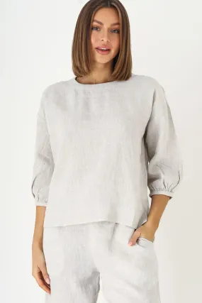 GA354 Button Hem Top in Sand