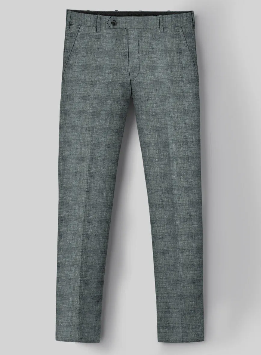 London Loom Gray Blue Bruna Wool Silk Linen Pants